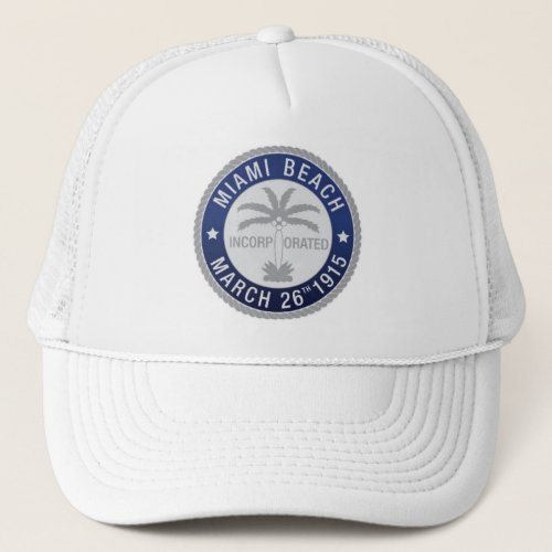 Seal of Miami Beach Florida Trucker Hat