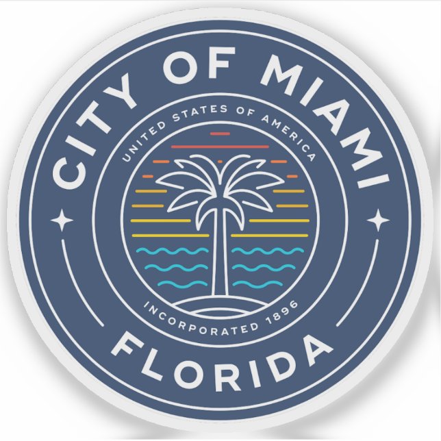 Seal of Miami, Florida, USA Sticker (Front)
