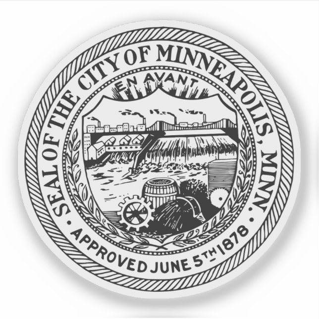 Seal of Minneapolis, Minnesota, USA Sticker (Front)