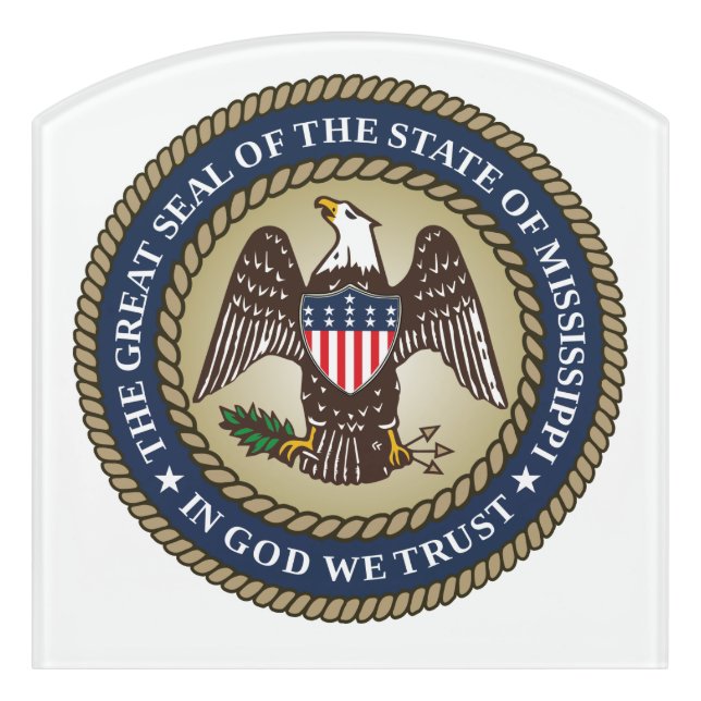 Seal of Mississippi Door Sign (Contour Front)