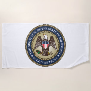 Seal of Mississippi (US State) Beach Towel