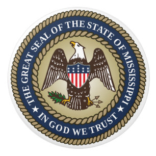 Seal of Mississippi (US State) Ceramic Knob