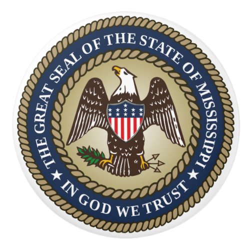 Seal of Mississippi US State Ceramic Knob