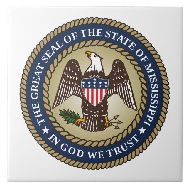 Seal of Mississippi (US State) Ceramic Tile (Front)