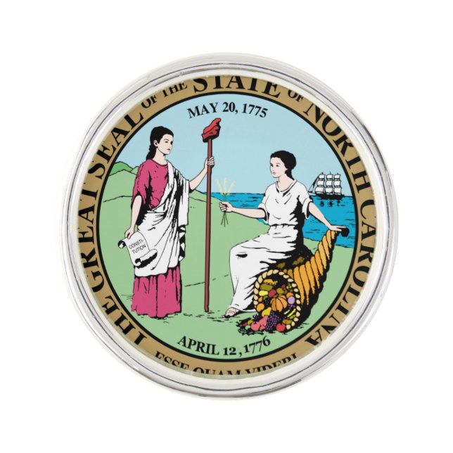 Seal_of_North_Carolina Lapel Pin (Front)