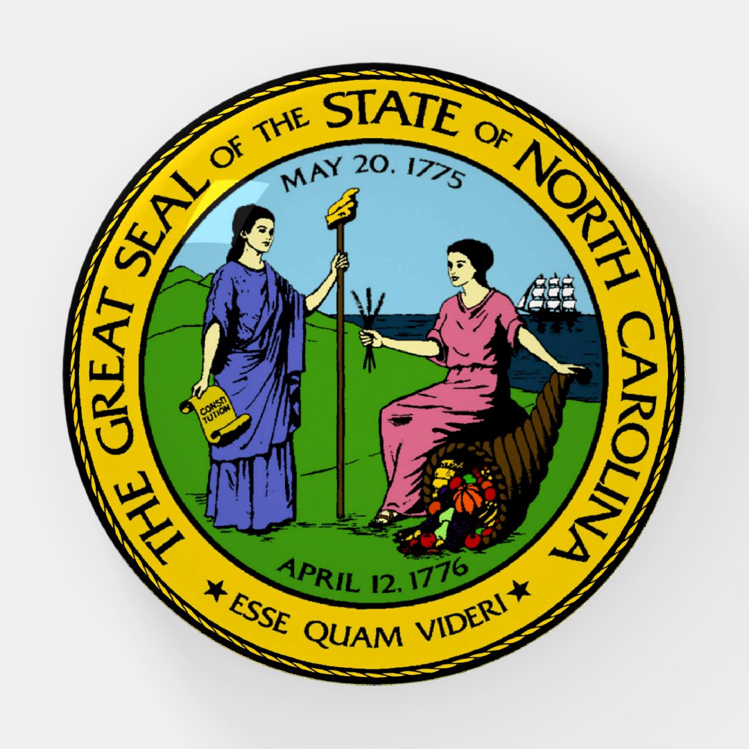SEAL OF NORTH CAROLINA PAPERWEIGHT | Zazzle