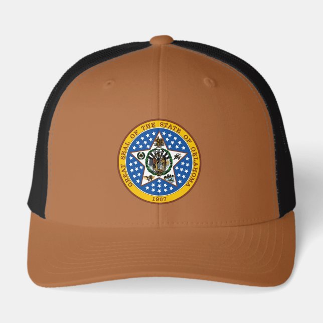Seal Of Oklahoma Retro Trucker Cap (Front)