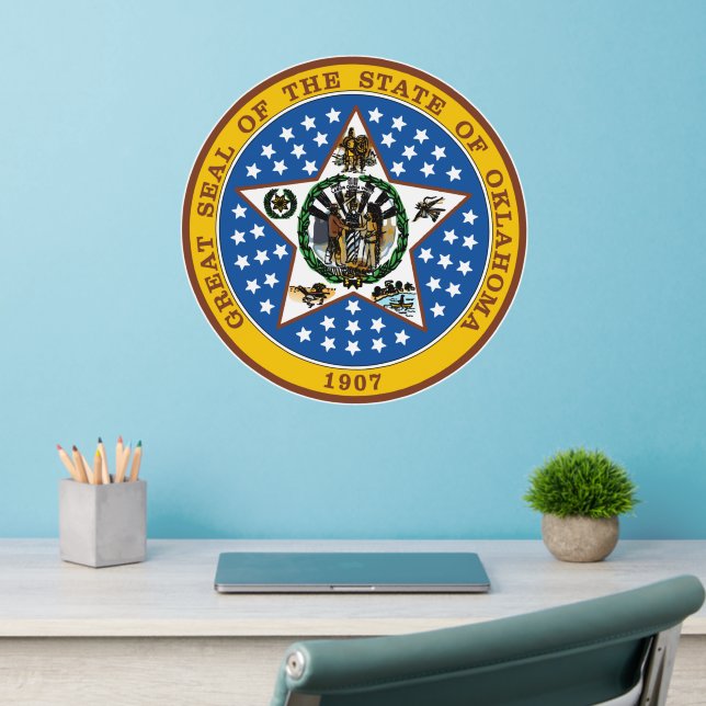 Seal Of Oklahoma  Wall Decal (Home Office 2)