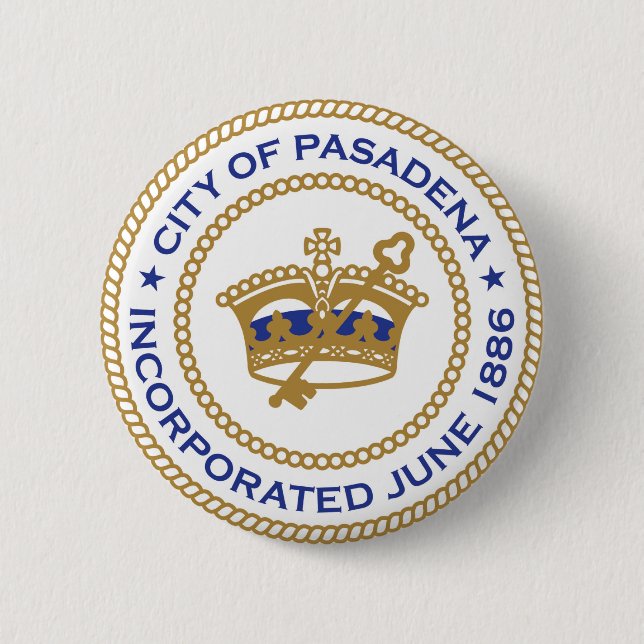 Seal of Pasadena, California Button (Front)