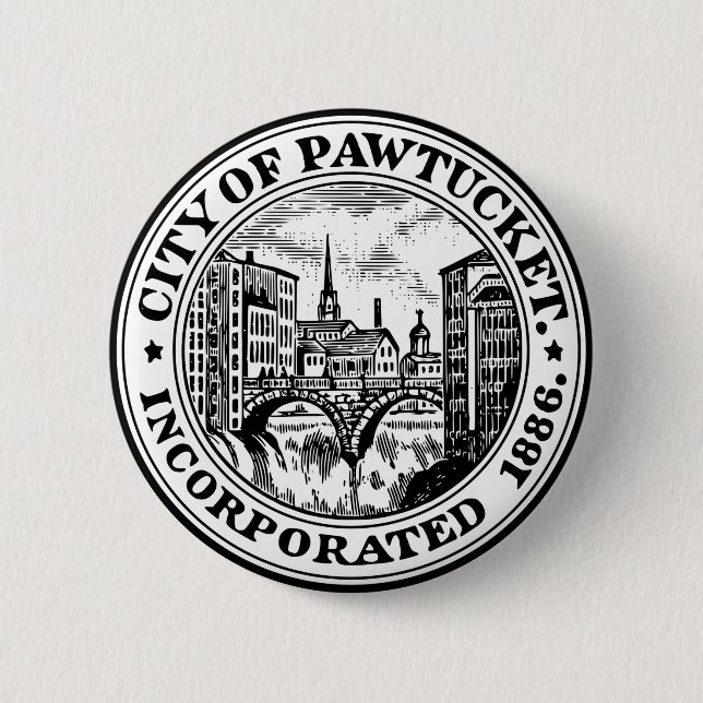 Seal of Pawtucket, Rhode Island Button (Front)