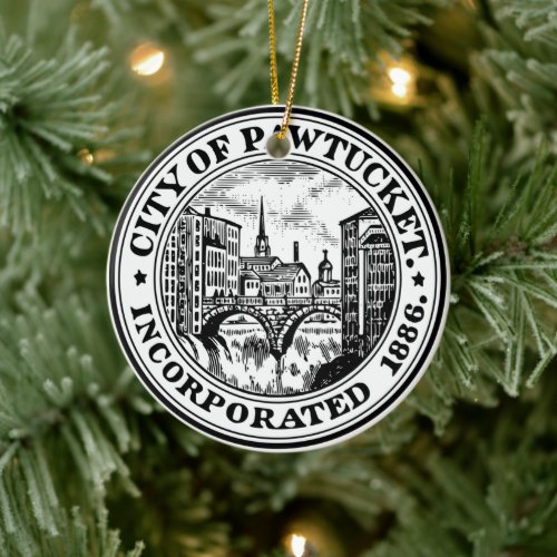 Seal of Pawtucket Rhode Island Ceramic Ornament