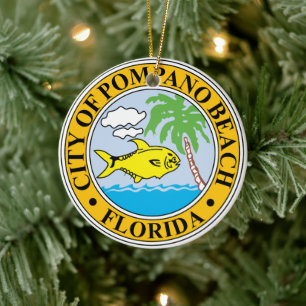 Seal of Pompano Beach, Florida Ceramic Ornament