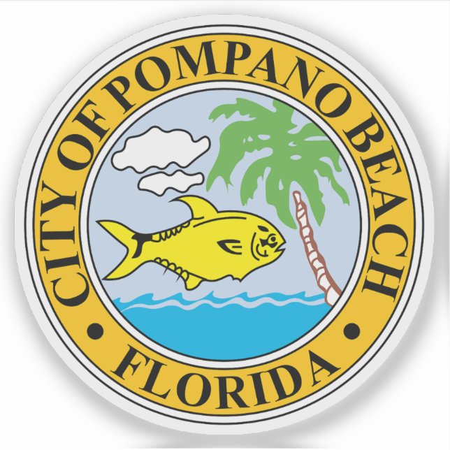 Seal of Pompano Beach, Florida, USA Sticker (Front)