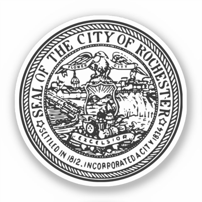 Seal of Rochester, NY Sticker (Front)