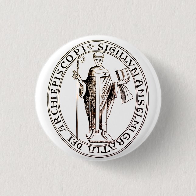 Seal of Saint Anselm of Canterbury Button (Front)