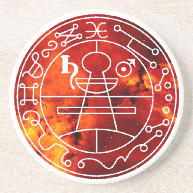Seal of Solomon Secret Pentacle Altar Coaster (Front)