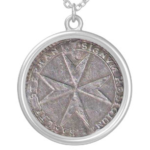 Seal of St. Stephen Tuscany Medici Silver Plated Necklace