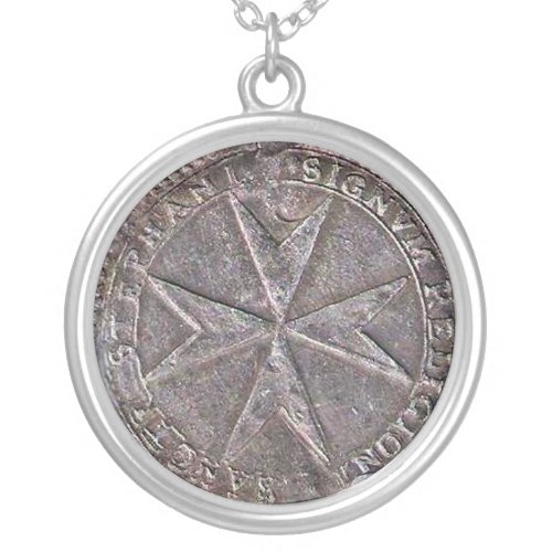 Seal of St Stephen Tuscany Medici Silver Plated Necklace