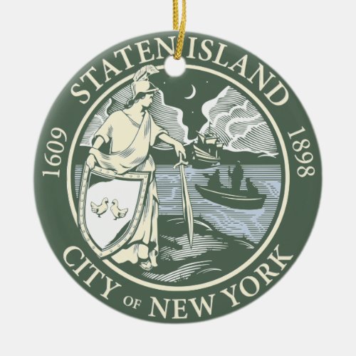 Seal of Staten Island Borough of New York City Ceramic Ornament