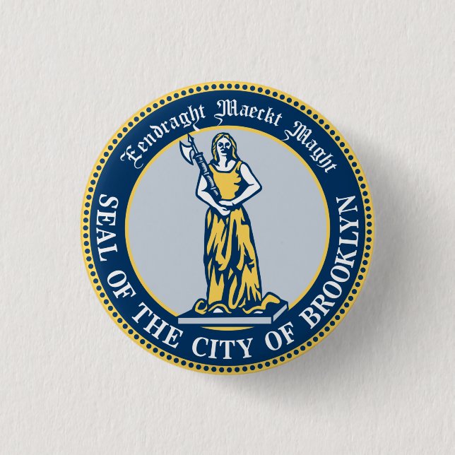 Seal of the Borough of Brooklyn, New York Button (Front)