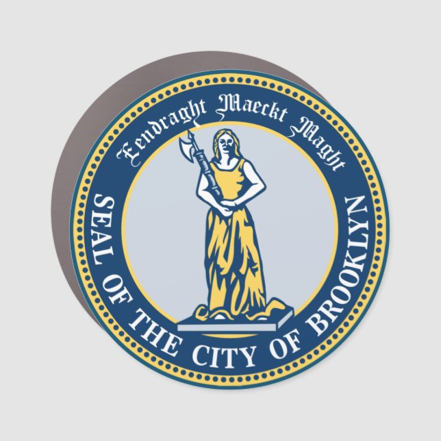 Seal of the Borough of Brooklyn, New York Car Magnet (Front)