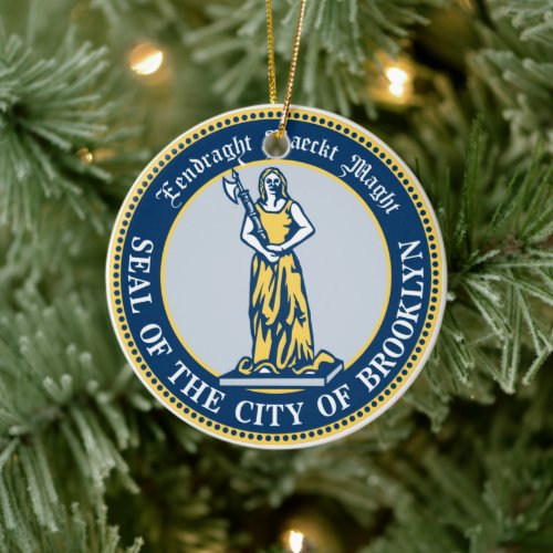 Seal of the Borough of Brooklyn New York Ceramic Ornament