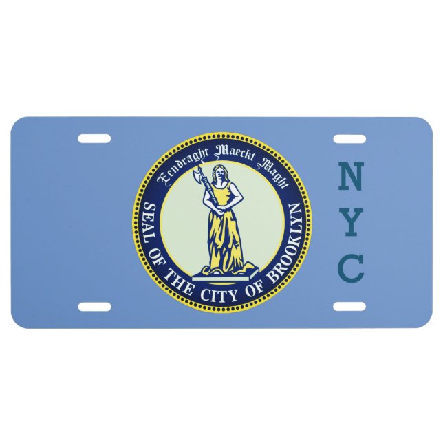 Seal of the Borough of Brooklyn, New York License  License Plate (Front)