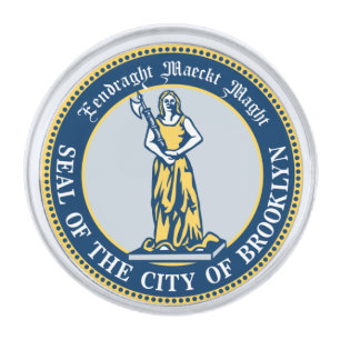 Seal of the Borough of Brooklyn, New York Silver Finish Lapel Pin