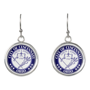 Seal of the City of Cincinnati, Ohio Earrings