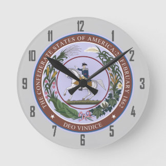 Seal of the Confederacy Round Clock