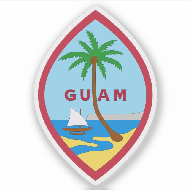 Seal of the Guam island territory, USA Sticker (Front)