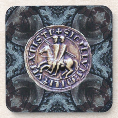 SEAL OF THE KNIGHTS TEMPLAR BEVERAGE COASTER