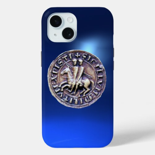 SEAL OF THE KNIGHTS TEMPLAR blue iPhone 15 Case