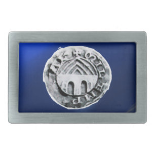 SEAL OF THE KNIGHTS TEMPLAR blue Rectangular Belt Buckle