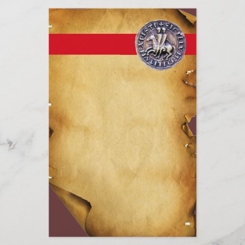 SEAL OF THE KNIGHTS TEMPLAR Brown Parchment Stationery
