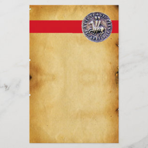 SEAL OF THE KNIGHTS TEMPLAR, Brown Parchment Stationery
