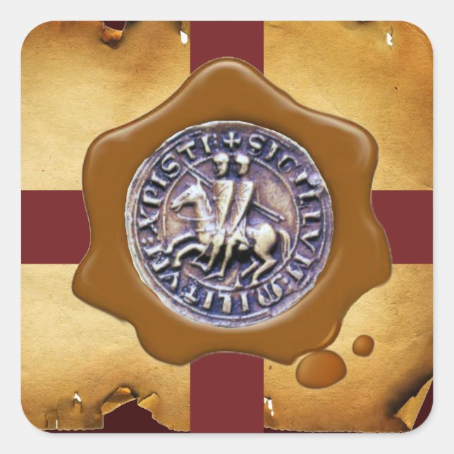 SEAL OF THE KNIGHTS TEMPLAR,  Brown Wax ,Parchment (Front)