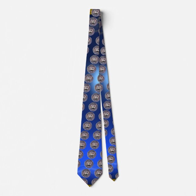SEAL OF THE KNIGHTS TEMPLAR gem blue Neck Tie (Front)
