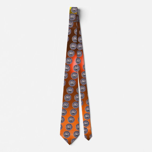 SEAL OF THE KNIGHTS TEMPLAR gem orange Tie (Front)