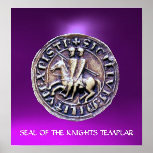 SEAL OF THE KNIGHTS TEMPLAR gem purple Poster