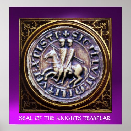 SEAL OF THE KNIGHTS TEMPLAR gem purple Poster