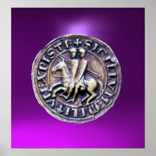 SEAL OF THE KNIGHTS TEMPLAR gem purple Poster