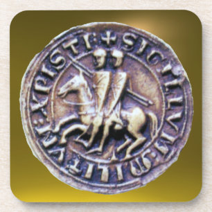 SEAL OF THE KNIGHTS TEMPLAR gem yellow Coaster