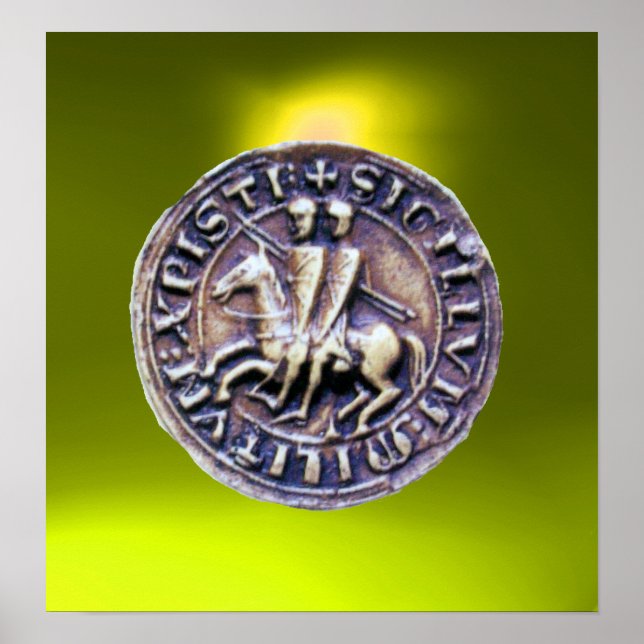 SEAL OF THE KNIGHTS TEMPLAR gem yellow Poster (Front)