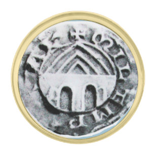 SEAL OF THE KNIGHTS TEMPLAR GOLD FINISH LAPEL PIN