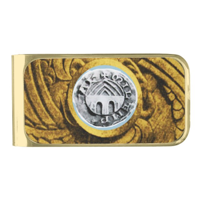 SEAL OF THE KNIGHTS TEMPLAR GOLD FINISH MONEY CLIP (Front)