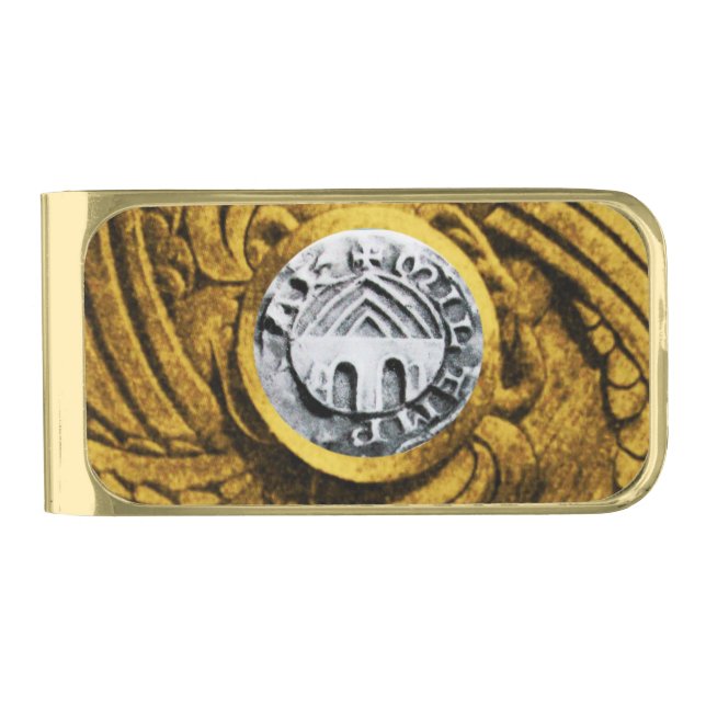 SEAL OF THE KNIGHTS TEMPLAR GOLD FINISH MONEY CLIP (Front)