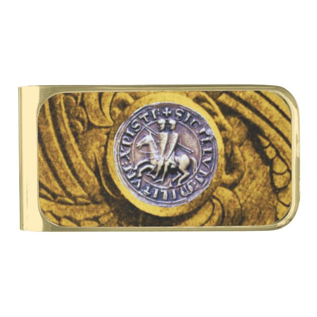 SEAL OF THE KNIGHTS TEMPLAR GOLD FINISH MONEY CLIP (Front)