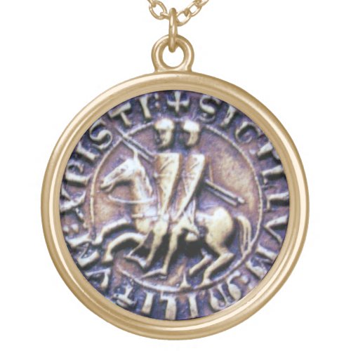 SEAL OF THE KNIGHTS TEMPLAR GOLD PLATED NECKLACE