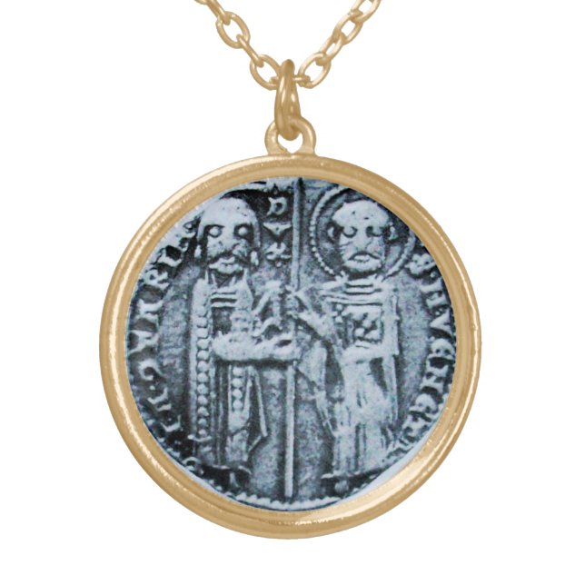 SEAL OF THE KNIGHTS TEMPLAR GOLD PLATED NECKLACE (Front)